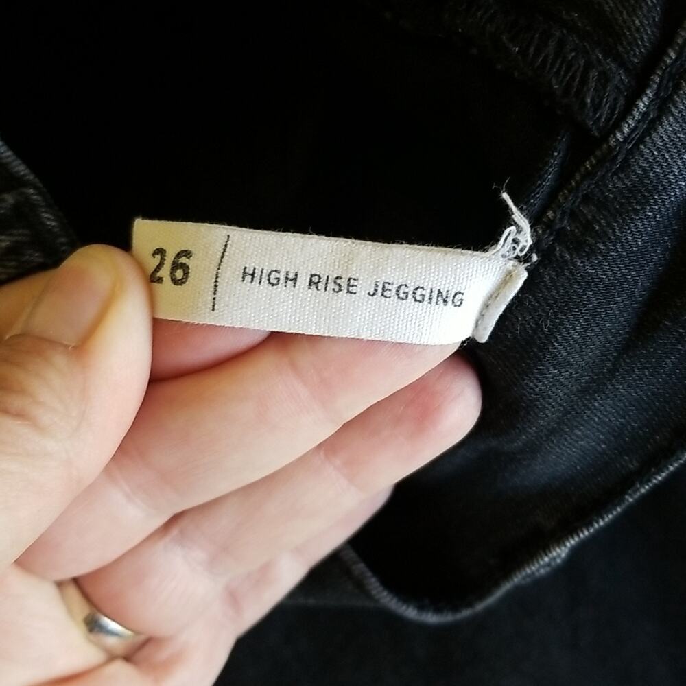 PacSun Jeans 26 Hi Rise Patchwork Light Wash Black 2 pair - Picture 6 of 8